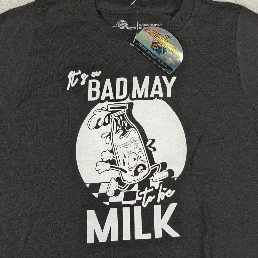 Indianapolis Motor Speedway Shirt Youth Small Black Indy 500 Racing Milk Tee IMS